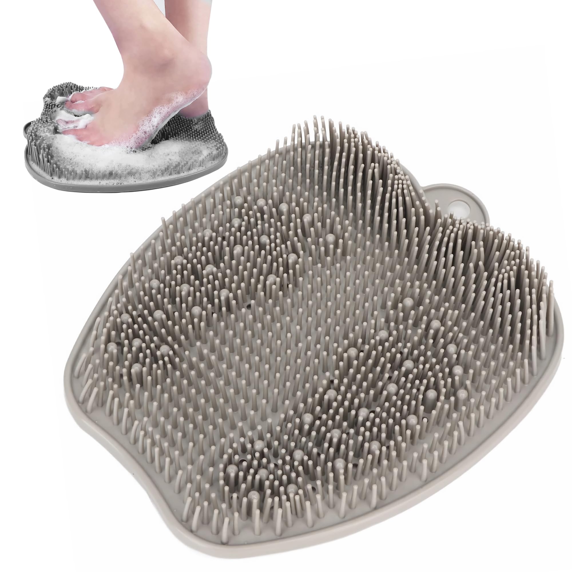 HANNEA Bathing Foot Scrubber PVC Foot Scrubber Foot Massager Pad Foot Scrubber for Dead Skin Exfoliation Soft Bristles Shower Scrubber, 26 x 22cm HANNEA Bathing Foot Scrubber PVC Foot Scrubber Foot Massager Pad Foot Scrubber for Dead Skin Exfoliation Soft Bristles Shower Scrubber, 26 x 22cm